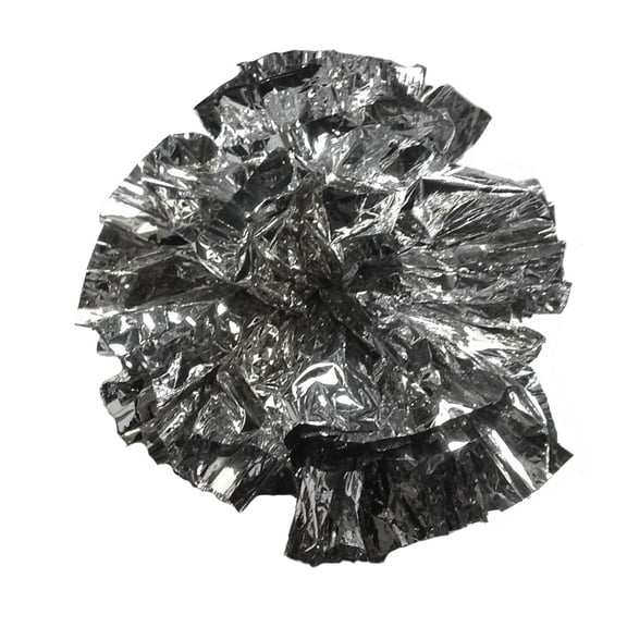 12 Plastic Flower Poms with Suction Cups Car/Limo Decoration Deco-Puffs - metallic silver