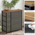 thumbnail image 3 of Uforic 7 Drawer Dresser Fabric Dressers for Sturdy Storage Tower with Steel Frame,Wooden Top,and Fabric Bins for Living Room,and Closet Gray, 3 of 5