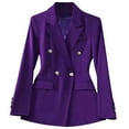 thumbnail image 2 of Leodye Blazer à Manches Longues pour Femmes, Confortable et à la Mode, Veste Décontractée avec Poches, Violet TTG(TTG), 2 of 5