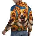 thumbnail image 6 of Salouo Artistic Sunflower Corgi Pattern Men's Fall Hoodie Sweatshirt,Sport Hoodie with Pockets for Men Pullover Casual Hooded Sweatshirt-4X-Large, 6 of 7