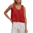 thumbnail image 1 of Women's Solid Color Lace Patchwork Camisole - Slim Fit Sweet Vest Top, 1 of 4