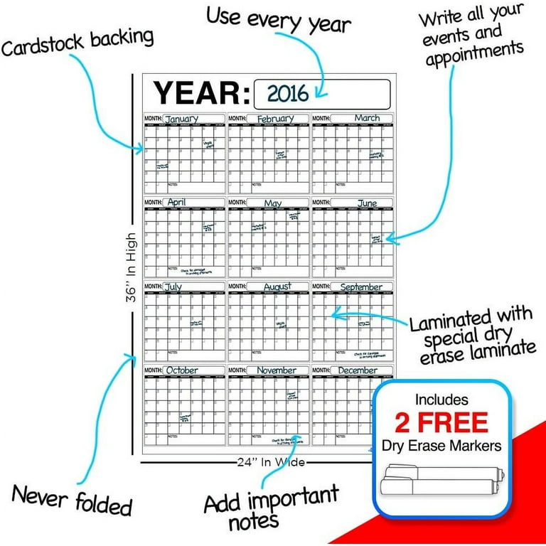Amazon.com: Best Large Dry Erase Wall Calendar Planner