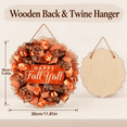 thumbnail image 3 of Thanksgiving Ribbon Wreath Ornament, Wooden Print Happy Fall Y'All Harvest Front Door Wreath Hanging Sign for Farmhouse Porch Entryway Fall Home Decor Orange, 3 of 7