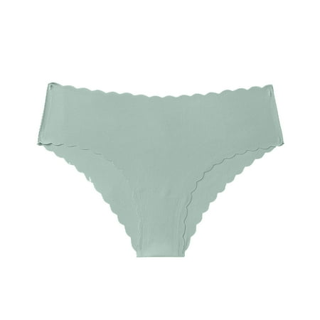 Dasayo Seamless Womens Panties Green Thong Solid G-String Low Waist Cheeky Panty Panties for Girls XS