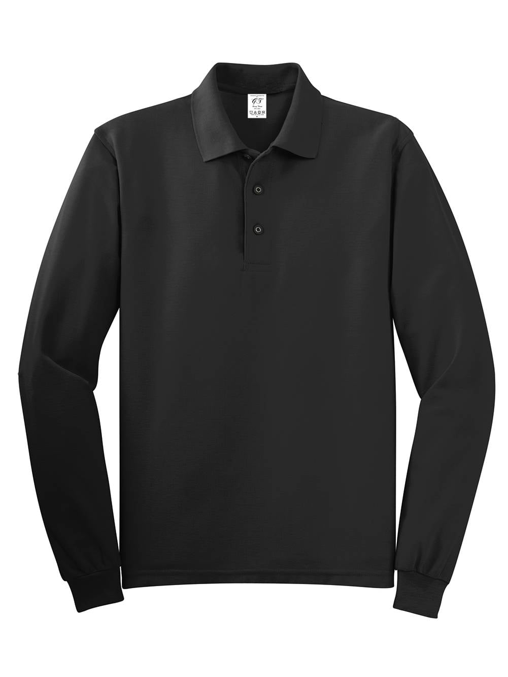 Gravity Threads Long-Sleeve Silk Feel Polo - Black - 3X-Large
