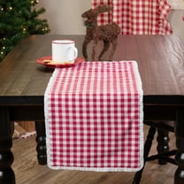 VHC Brands Farmhouse Holiday Tabletop & Kitchen-Emmie Runner, 13x36, Red