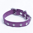 thumbnail image 1 of ATHENS Leather Dog Collar Single Row Rhinestones, 1 of 2