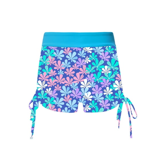 renvena Girls Beach Shorts Quick Drying Swimwear Bottoms Side Drawstring Swim Trunks Size 6-16 Blue 8