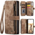 thumbnail image 1 of Funda billetera para Samsung Galaxy Z Fold 6 con [Soporte para bolígrafo S], Soporte para Tarjeta, Bolsillo Magnético con Cremallera, Correa para el cordón, Billetera con tapa de cuero, 1 of 8