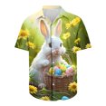 thumbnail image 5 of JURANMO Mens Easter Button Down Shirt Funny Easter Eggs Print Short Sleeve Hawaiian Bowling Shirts Easter Day T Shirts White XXXL Sale of The Day Prime Today, 5 of 6