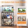 thumbnail image 6 of 20 Gallon Fish Tank Stand with 3-Tier Storage – Heavy Duty Metal Aquarium Stand, 24.02 x 11.81 x 30.51 Inches, Rustic Brown, for Home & Office Use, 6 of 8
