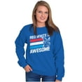 thumbnail image 5 of Patriotic Just Here For The Freedom Plus Size Long Sleeve Graphic Tee Shirt Brisco Brands 3X, 5 of 6