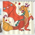 thumbnail image 1 of Festive Cartoon Dragon Shower Curtain with Christmas Decorations - Fun Holiday Decor, 1 of 5