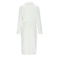 thumbnail image 5 of HUANBAI Women Winter Long Sleeve Pocket Belt Cardigan Solid Color Coral Bathrobe Flannel Nightgown Casual Pajama Dress, 5 of 5