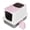 Pink, variant on RIZZARI Enclosed Cat Litter Box: Large Top & Front Entry - High-Sided Anti-Scatter Design - Stainless Steel Odor Control - Easy Clean  Non-Stick Coating- Pink Litter Pan