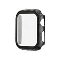 thumbnail image 2 of 2 Pcs Glass+Cover For Apple watch Case 38mm 42mm Accessories Carbon fiber bumper+Screen Protector iWatch series 3 4 5 6 SE 40mm 44mm - Transparent film, 2 of 4