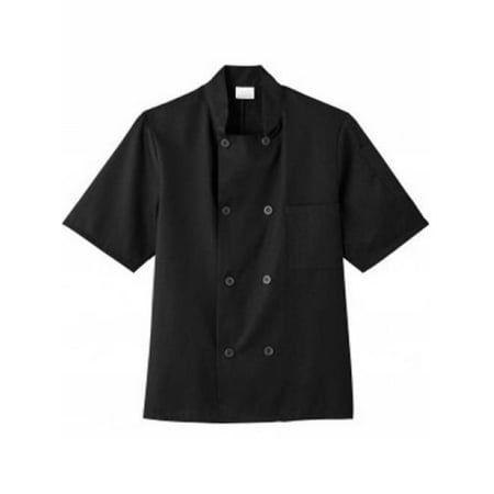 White Swan Unisex Short Sleeve Chef Jacket (Black (Best Chef Coat Brands)