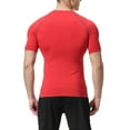 thumbnail image 6 of GZWYHT Mens T-Shirts,Compression Shirt Men's Spring And Summer Solid Color Quick Drying Breathable Tights Sweat Basketball Training Sports Wear Fitness Top Tshirts Shirts,Workout Shirts Red XXL, 6 of 7