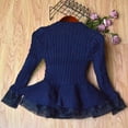 thumbnail image 4 of WOLLED Kids Toddler Girls Long Sleeve Tutu Dress Autumn Winter Knit Sweater Dress Little Girls Casual Skirt Round Neck Party Gown for 2-7Y, 4 of 8
