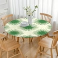 thumbnail image 3 of Green Tie Dye Spray Pattern Round Fitted Tablecloth with Elastic Edge,Dining Table Cover Waterproof,Outdoor Round Tablecloth for Camping,Dining,Indoor and Outdoor, 3 of 7