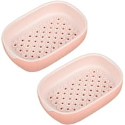 2 PCS Household Soap Dish, Thickened and Enlarged Drain Soap Dish, Soap Dish with Compartment Shape