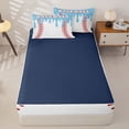 thumbnail image 4 of Homewish Blue Drippy Baseball Stitch Print Zipper Twin Comforter Sets with Fitted Sheet and 2 Pillowcases,Sports Monogram Zipper Bedding Set For Kids Boys And Girls,Reversible,4-Piece, 4 of 7