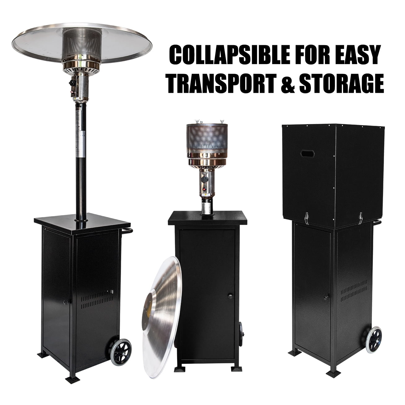 Rhino Collapsible Propane Patio Heater - Black
