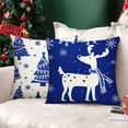 thumbnail image 4 of Sanmadrola Christmas Throw Pillow Covers 18''x18'' Set of 4 Decorative Holiday Pillows Cover Cases Farmhouse Decor for Xmas Decoration Home Couch Sofa, Blue, 4 of 8