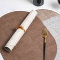 thumbnail image 6 of Placemats Set of 4, Heat Resistant Oval Faux Leather Place Mats 12x 17 Inch, Waterproof Wipeable PU Placemat for Kitchen Dining Table, Indoor & Outdoor, Brown, 6 of 6