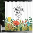 thumbnail image 4 of Ambesonne Floral Shower Curtain, Hand Writing Thank You, 69"Wx84"L, Multicolor, 4 of 5