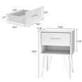 thumbnail image 6 of KULAGAGA Nightstand with Storage Drawer, Open Cube, Metal Legs for Living Room Bedroom, Black, 6 of 7