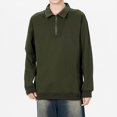thumbnail image 2 of toraway Robe Sweatshirt Surdimensionnée Verte Hiver Mens Automne and Chemise Ouverte Sans Capuche Sweatshirt Décontractée Col à Revers Manches Longues Sans Capuche Sweatshirt TG, 2 of 4