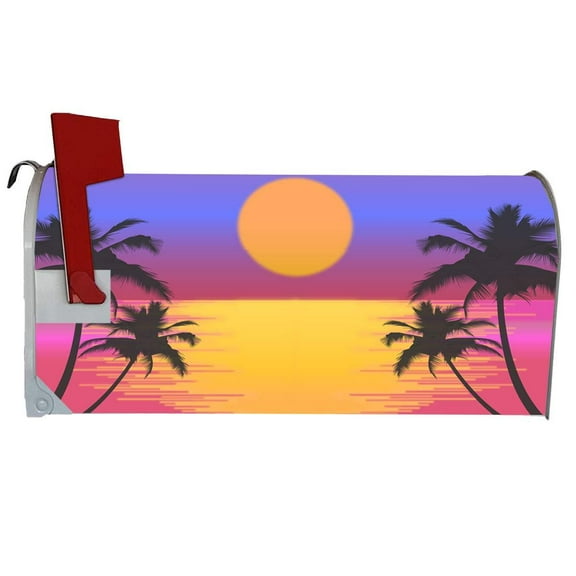 VWAQ Palm Tree Mailbox Cover Magnetic - Summer Beach Decorative - MBM11