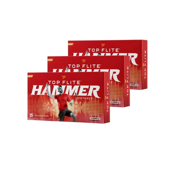 Top Flite Hammer Distance White Golf Balls Pack Of 45