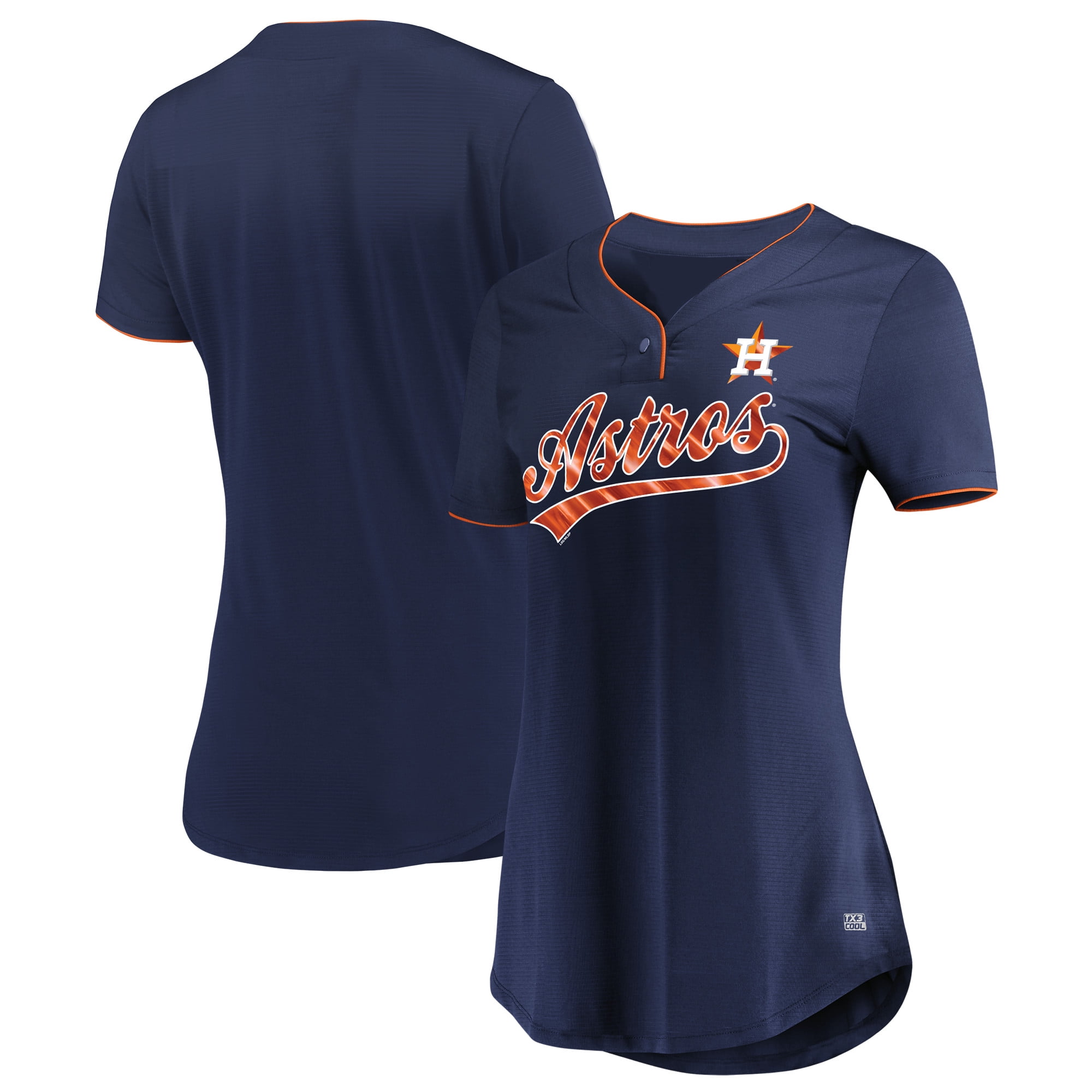 Women's Majestic Navy Houston Astros Memorable Season V-Neck T-Shirt ...