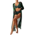 thumbnail image 4 of Neewe Womens 3 Pieces Bikini Set Swimsuit Tropical Beach Cover up Kimono Swimwear Bathing Suit with Boy Shorts, 4 of 7