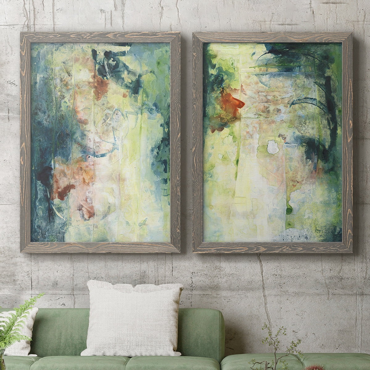 Nature's Elements I - Premium Framed Canvas 2 Piece Set - Ready to Hang