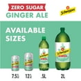 thumbnail image 2 of Schweppes Caffeine Free Zero Sugar Ginger Ale Soda Pop, 2 L, Bottle, 2 of 8