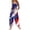 Blue, variant on 4th of July Jumpsuits for Women Red White Blue Print Cotton Linen Wide Leg 1776 Rompers Patriotic Sleeveless Stars Stripes Long Pants with Pockets Royal Blue M