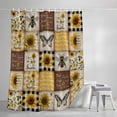 thumbnail image 3 of Shower Curtains for Bathroom, Sunflowers Waterproof Fabric Shower Curtain, Retro Country Butterfly Bee Floral Plaid Decorative Bathroom Curtain for Bathtub, 72"x78", No Hooks Included, 3 of 9
