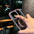 thumbnail image 4 of for iPhone 13 Pro Max Clear Case, [Support Wireless Charging] [Anti-Yellowing] [Military-Grade Drop Protection] Shockproof Bumper Transparent Slim Phone Case for iPhone 13 Pro Max, Purple, 4 of 12