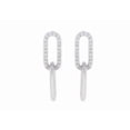 thumbnail image 1 of KEEVA JEWELS 14K White Gold 0.16 Carat F-G/VS Round Lab Grown Diamond Paperclip Drop Dangle Earring, 1 of 6