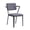 Black, variant on Set of 1 Metal Dining Chairs, Metal Arm Kitchen Chairs with Metal Legs