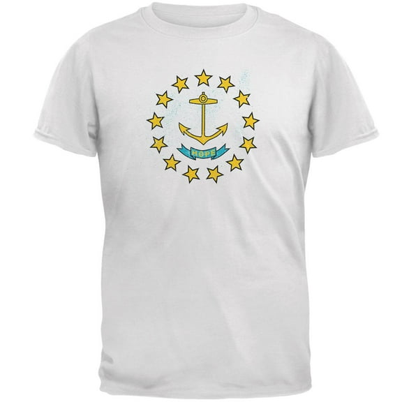 Born and Raised Rhode Island State Flag Mens T Shirt White 3X-LG