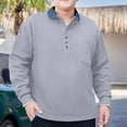 thumbnail image 2 of Feancey Mens Business Casual Golf Shirts Big and Tall Long Sleeve Button Collar Pullover Tops 2024 Fall Fashion Contrast Color Patchwork T-shirt Deal of The Day Gray 4XL, 2 of 10
