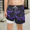 thumbnail image 2 of XUELUO Toddler Boys Athletic Shorts And Pants Summer Gradient Print Elastic Waist Drawstring Wide Leg Loose Casual Shorts Trousers Beachwear,Purple,7 Years, 2 of 4
