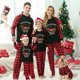 thumbnail image 2 of Pijama familiar navideño a juego Conjunto de pijama largo negro de perro salchicha a través de la nieve, 2 of 3