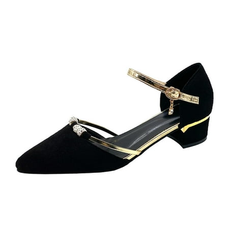 

Women Sandals clearance for Juebong Women Low Kitten Heels Dress Pumps Wedding Evening Formal Elegant Closed Toe Shoes for Women Bride