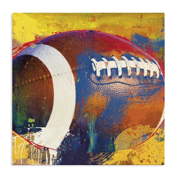 Stupell Industries Modern Football Paint Splatter Sports Canvas Art, 30 x 30, by Savannah Miller
