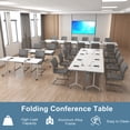 thumbnail image 3 of 2PCS Folding Conference Table with Wheels 55.1in White, Foldable Mobile Training Tables for Office Classroom (2 47.2), 3 of 8